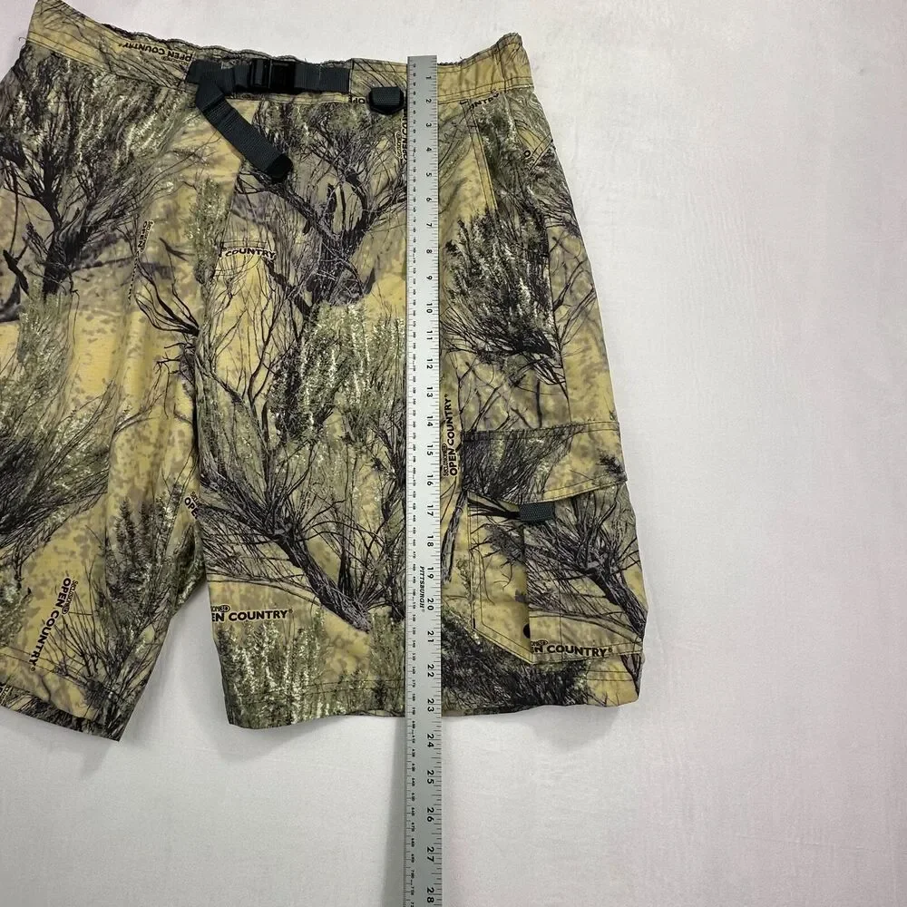 Cabelas Mens Camouflage Cargo Shorts‎ With Adjustable Belt & Pockets XL Camo
